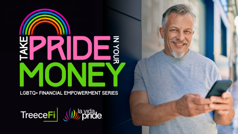 Older latino man on his iphone joining La Vida Pride LGBTQ Online Community